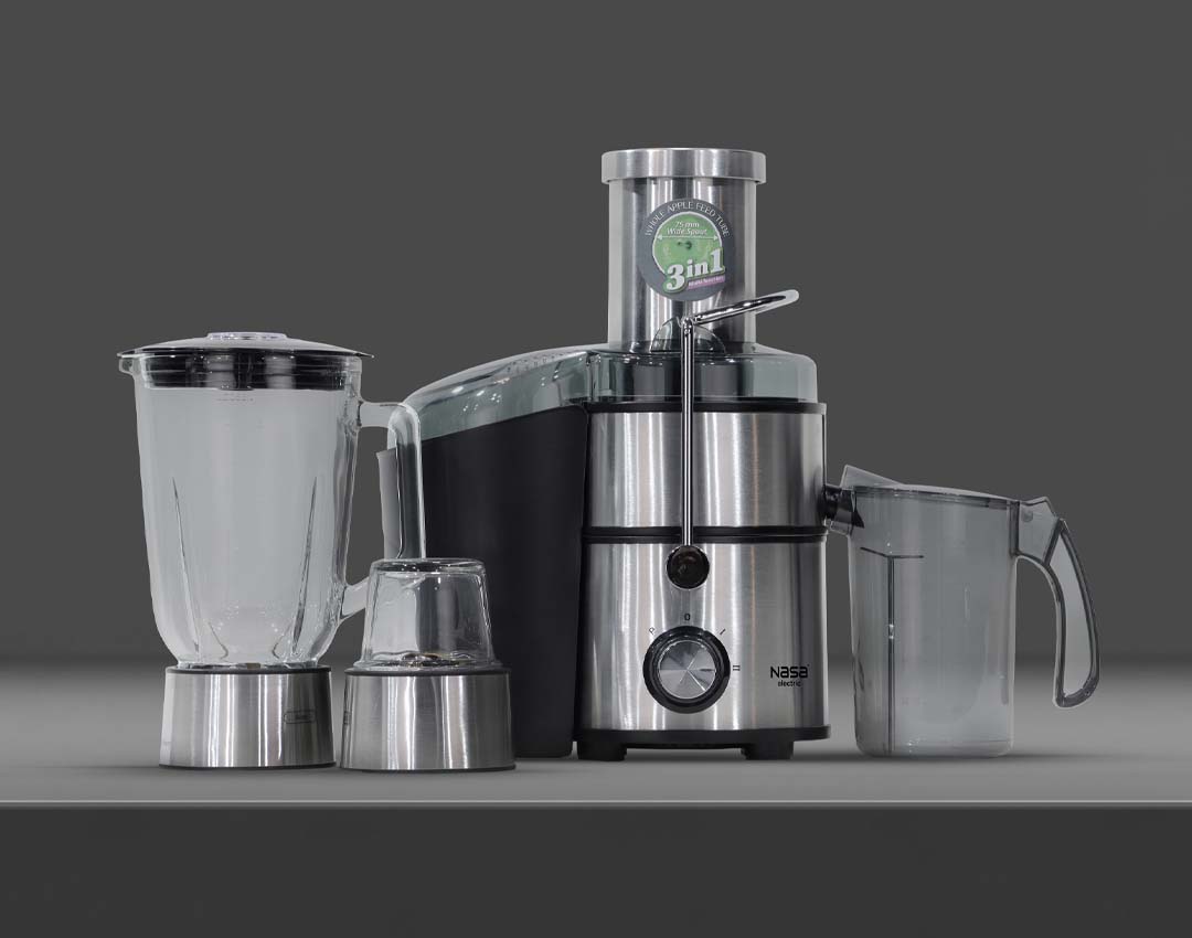 مشخصات ظاهری آبمیوه‌گیر سه کاره NS-917