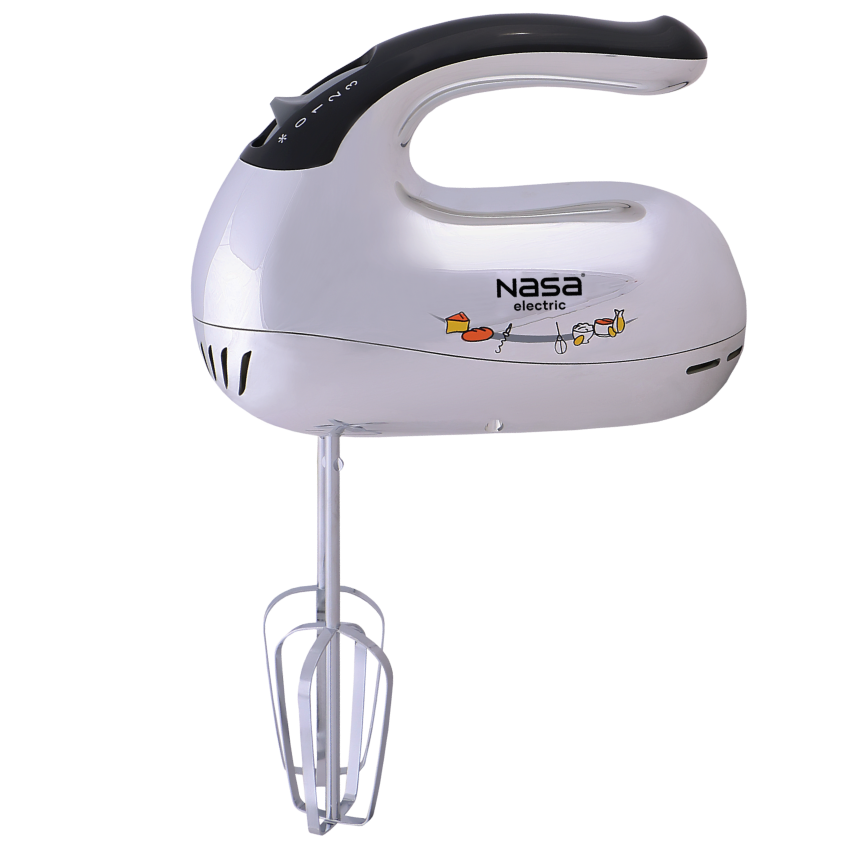همزن دستی ناسا الکتریک مدل NS-920 رنگ سفید مشکی و نقره ای نمای جانبی