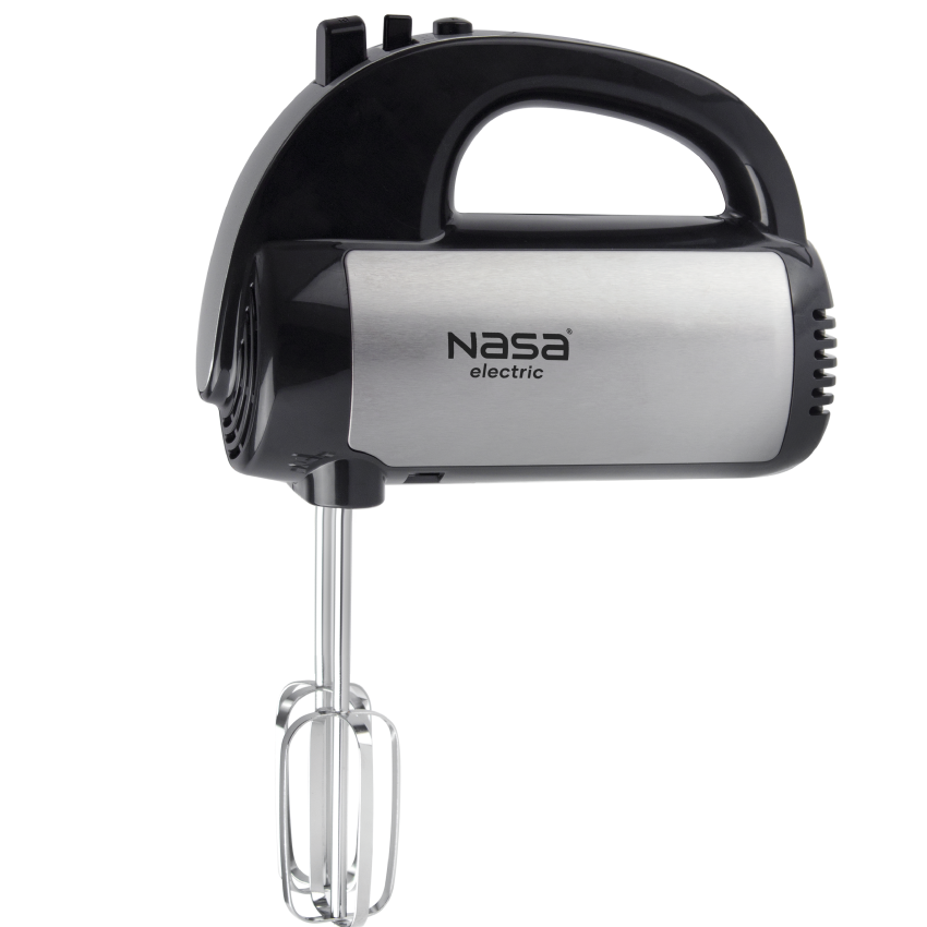 همزن دستی ناسا الکتریک مدل NS-932B رنگ نقره ای مشکی با سری کروم نمای بغل