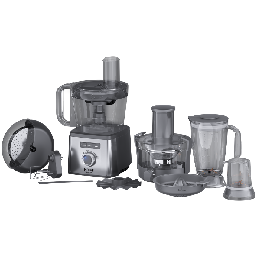 تیغه‌ها و لوازم جانبی غذاساز NS‑628 ناسا الکتریک برای خرد کردن و مخلوط کردن