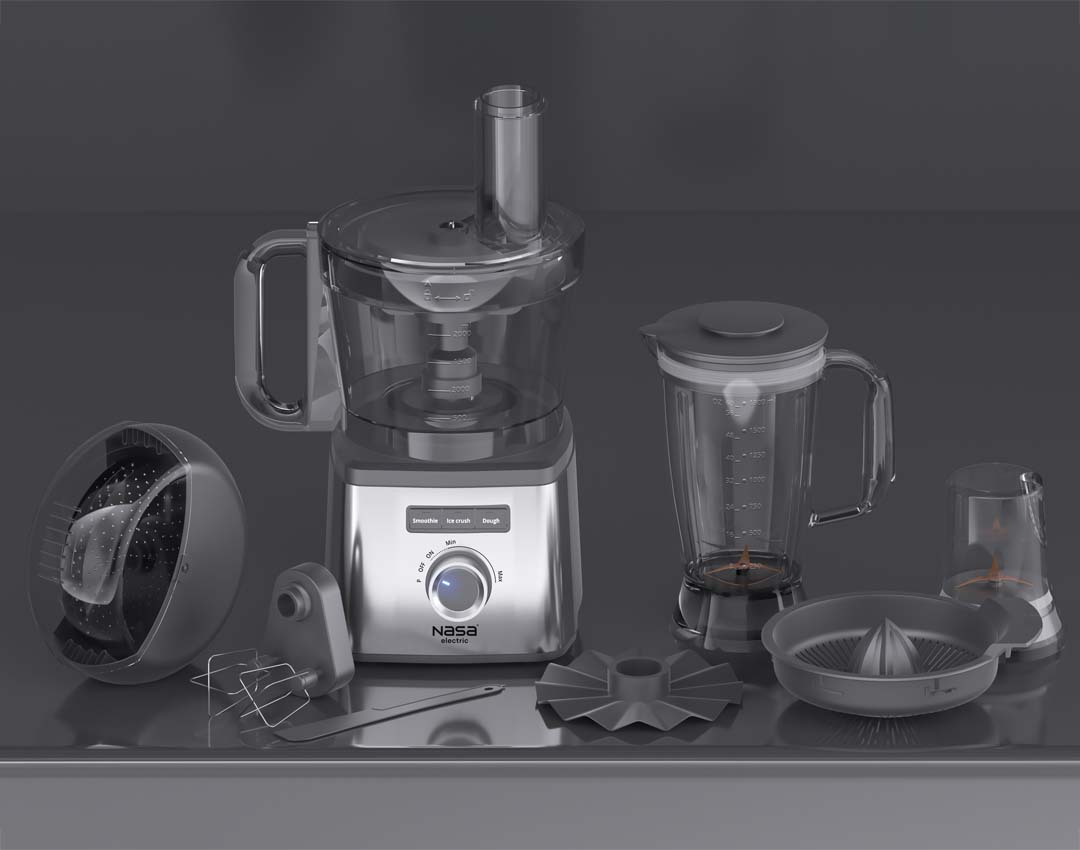 مشخصات ظاهری غذاساز چندکاره ناسا الکتریک NS-627