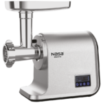 چرخ گوشت ناسا الکتریک NS-323 نقره‌ای مات و کروم نمای جانبی