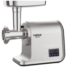 چرخ گوشت ناسا الکتریک NS-323 نقره‌ای مات و کروم نمای جانبی