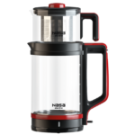 چای ساز ناسا الکتریک مدل NS-523 رنگ مشکی قرمز نمای روبه‌رو