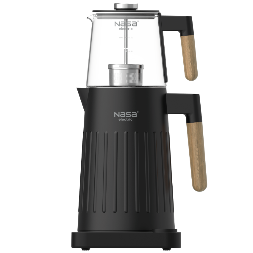 چای‌ساز ناسا الکتریک مدل NS-512 مشکی با پنل کنترل دیجیتال