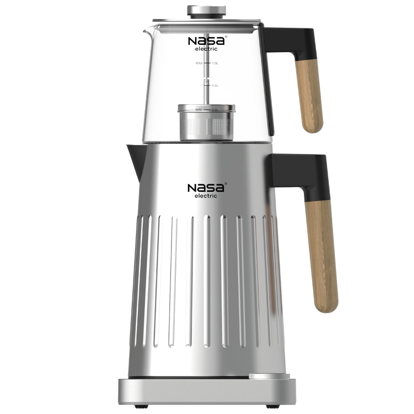چای‌ساز ناسا الکتریک مدل NS-512 سیلور با بدنه استیل ضد زنگ