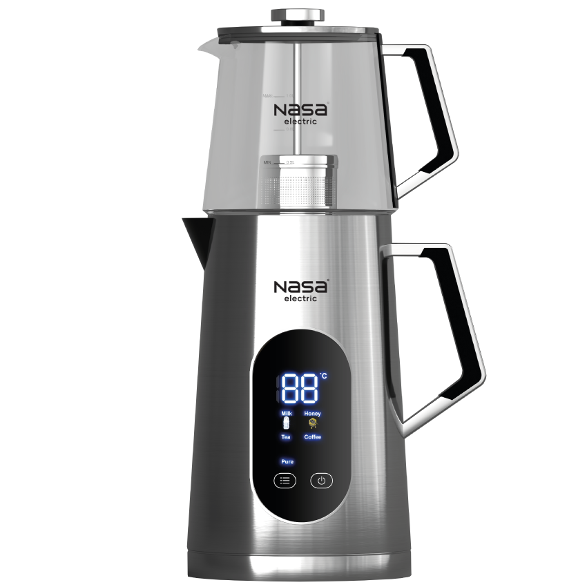 چای ساز ناسا الکتریک مدل NS-526 رنگ نقره ای نمای روبرو